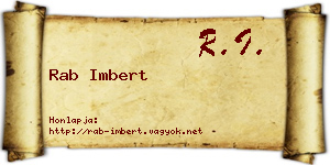 Rab Imbert névjegykártya